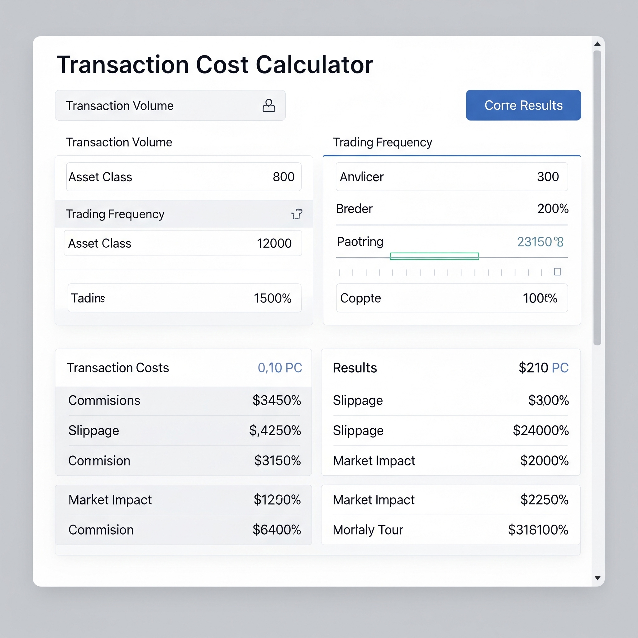 Calculadora custos de transação